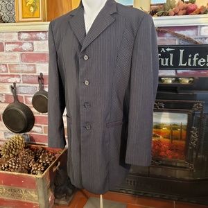 TWIST PLATINUM BLACK PINSTRIPE MENS JACKET L